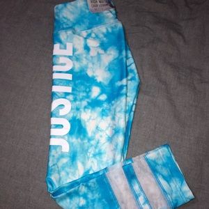 blue tie dye leggings